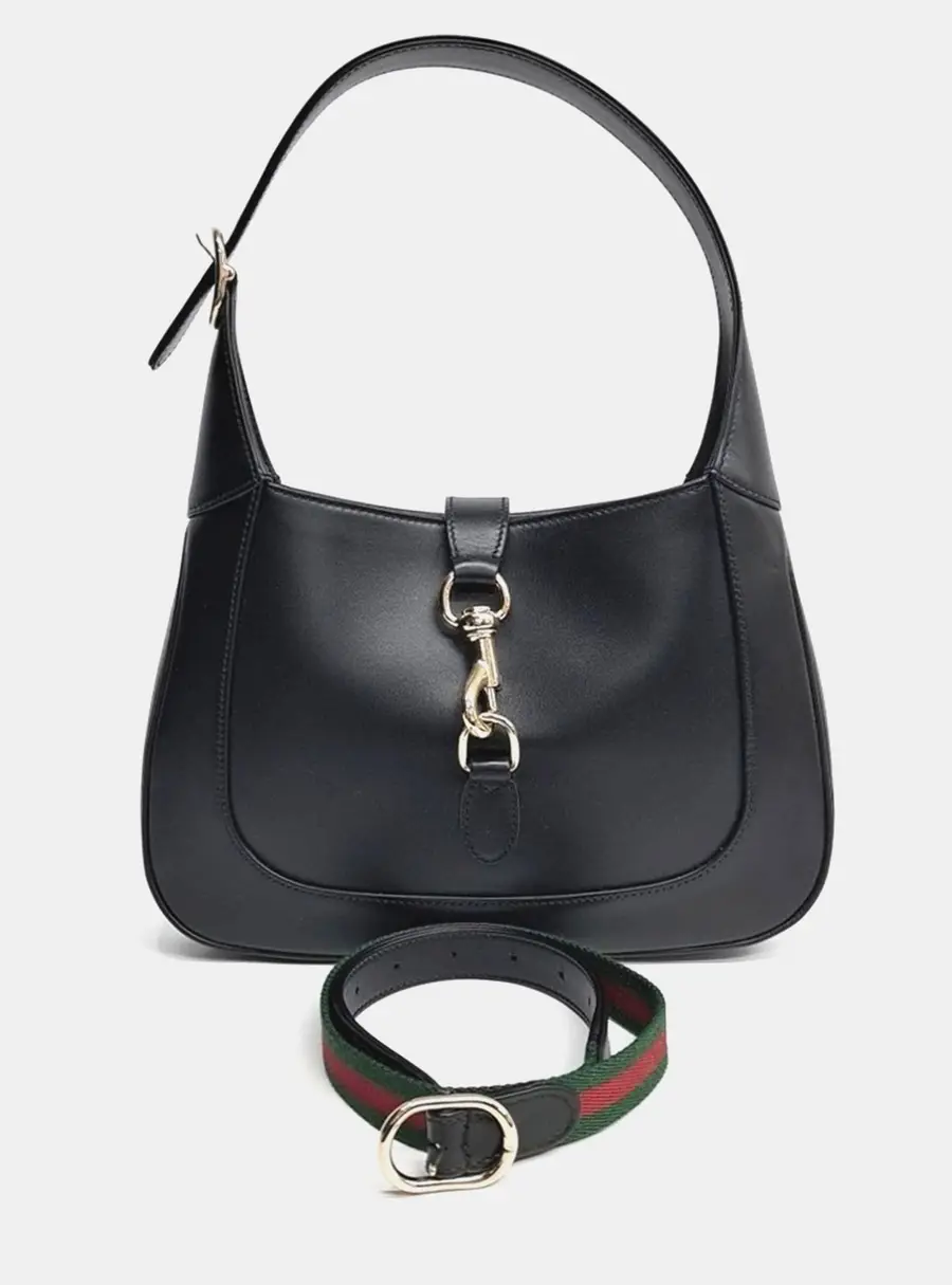Gucci Black Leather Jackie Shoulder Bag Small