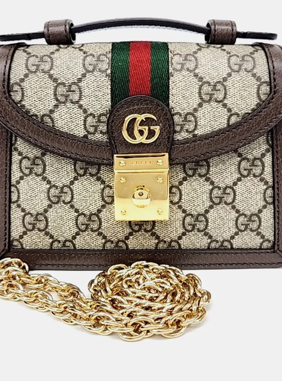 Gucci Multicolor PVC Ophidia GG Supreme Mini Shoulder Bag