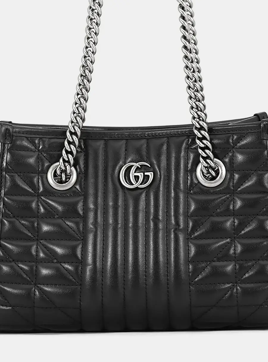 Gucci GG Marmont Small Black Calfskin Leather Shoulder Bag