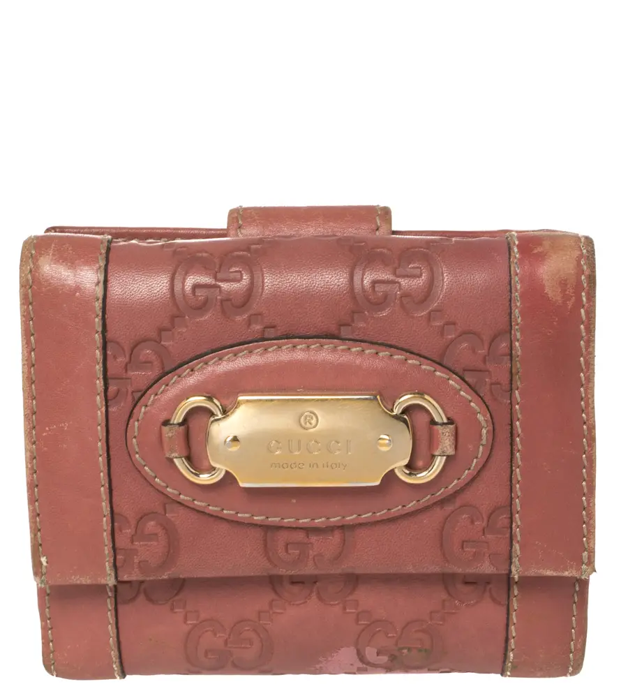 Gucci Pink Guccissima Leather French Wallet