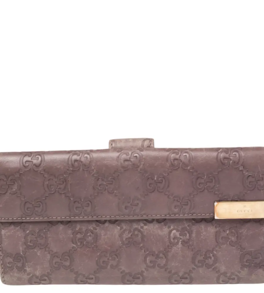 Gucci Old Rose Guccissima Leather Trademark Continental Wallet