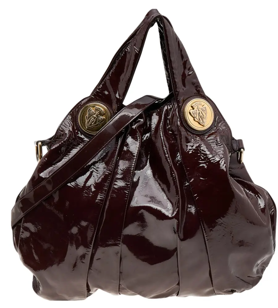 Gucci Hysteria Burgundy Patent Leather Tote Bag