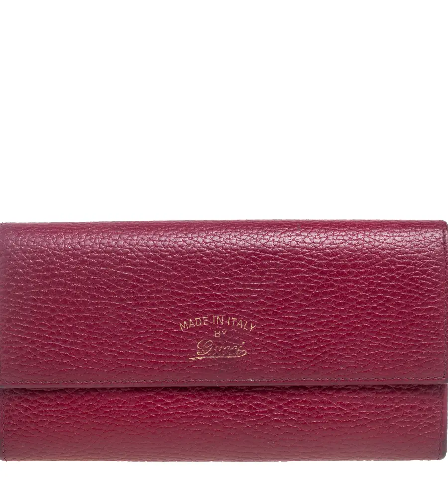 Gucci Burgundy Leather Swing Continental Wallet