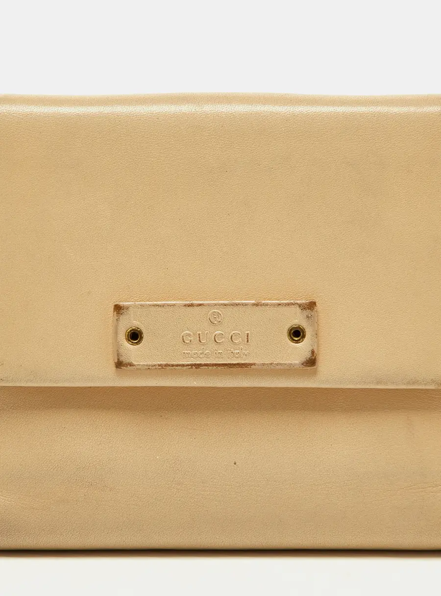 Gucci Cream Leather French Wallet