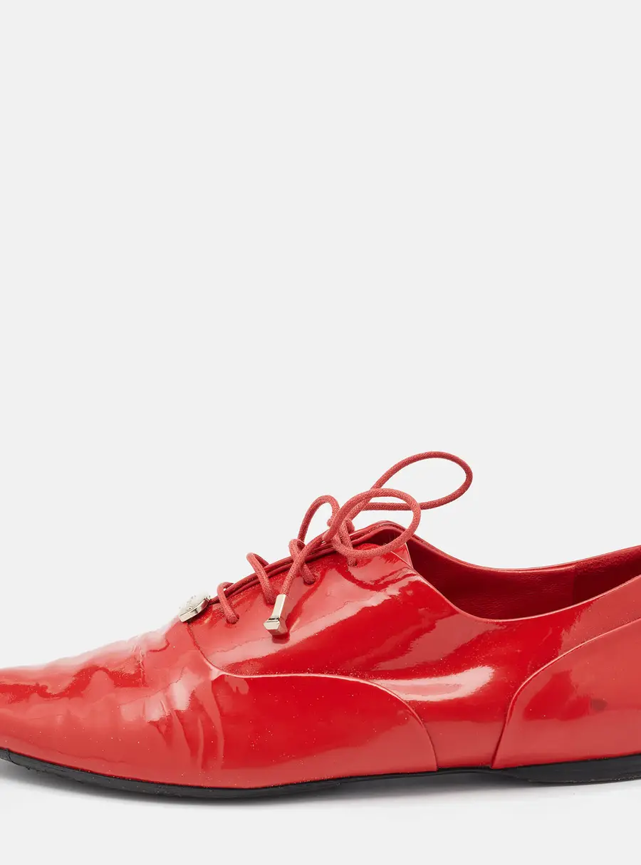 Gucci Red Patent Leather Lace Up Derby Size 36