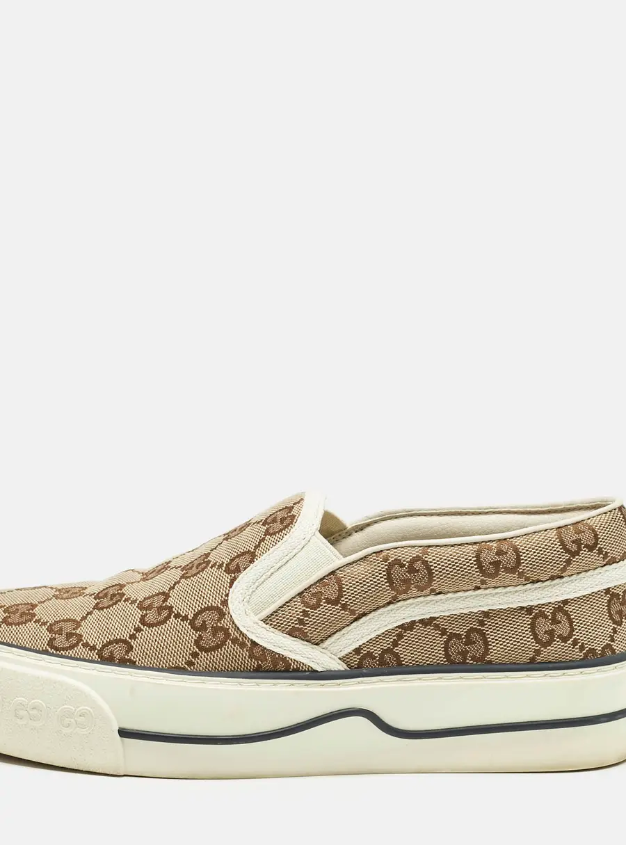 Gucci Beige GG Canvas Tennis 1977 Sneakers Size 36