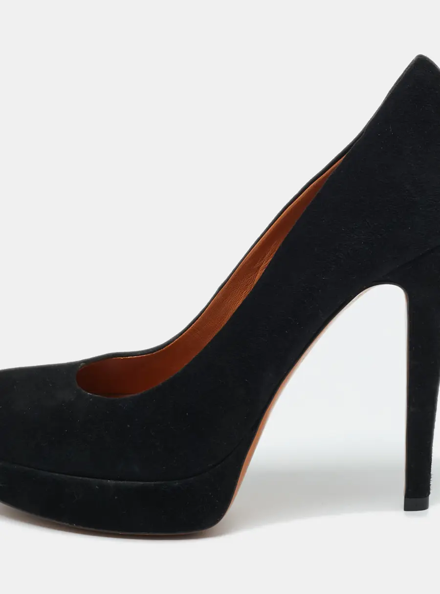 Gucci Black Suede Round Toe Platform Pumps Size 35.5