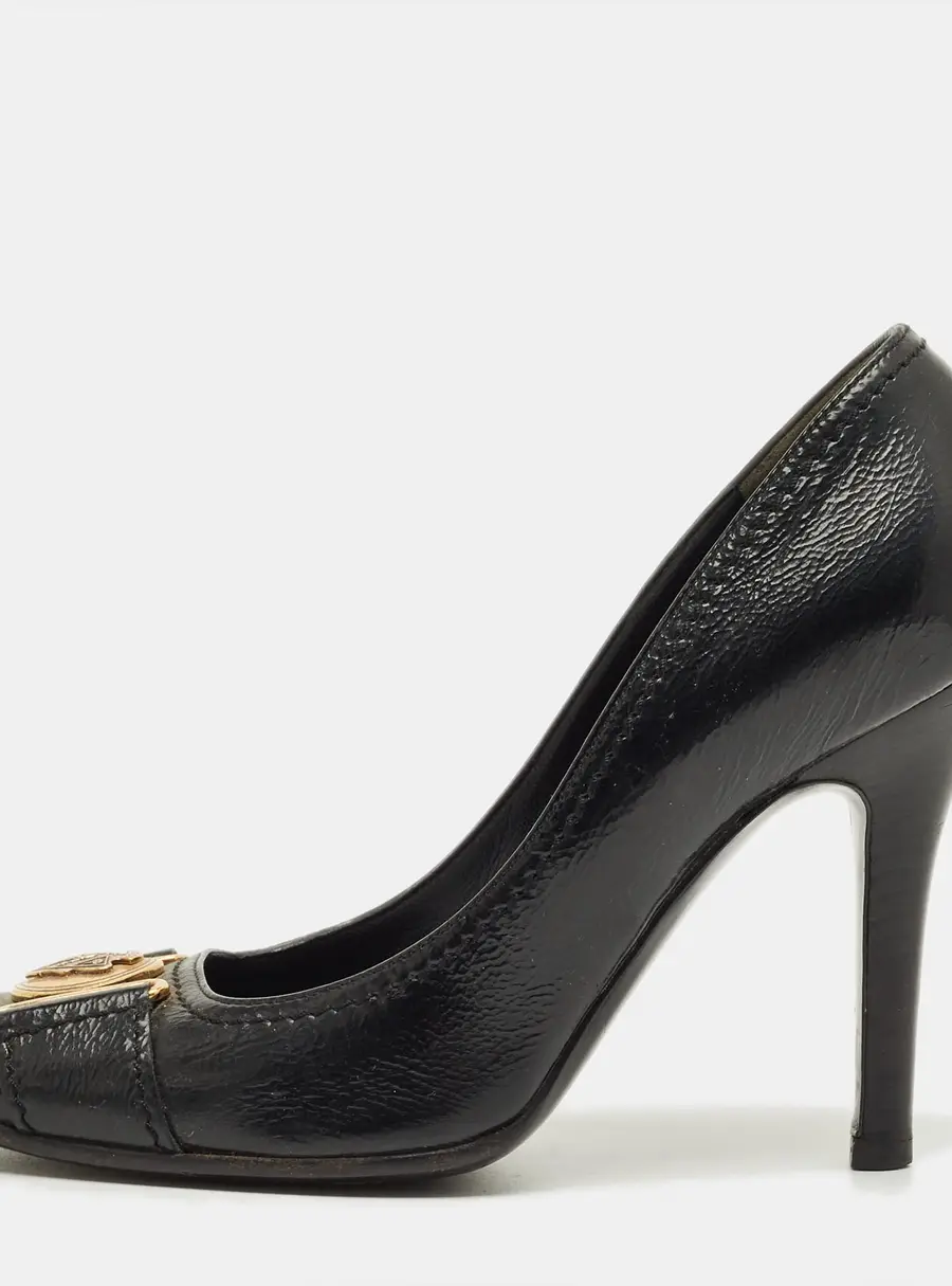 Gucci Black Leather Hysteria Round Toe Pumps Size 38