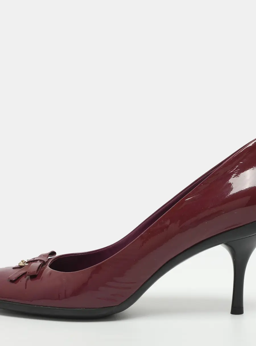 Gucci Bow Size 40 Purple Patent Leather Pumps