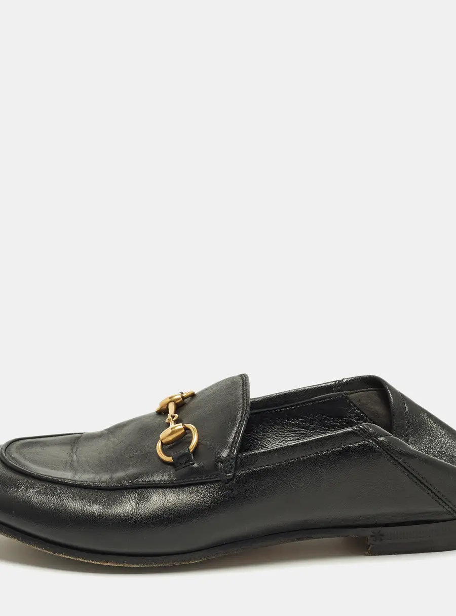 Gucci Horsebit Foldable Size 35 Black Leather Loafers
