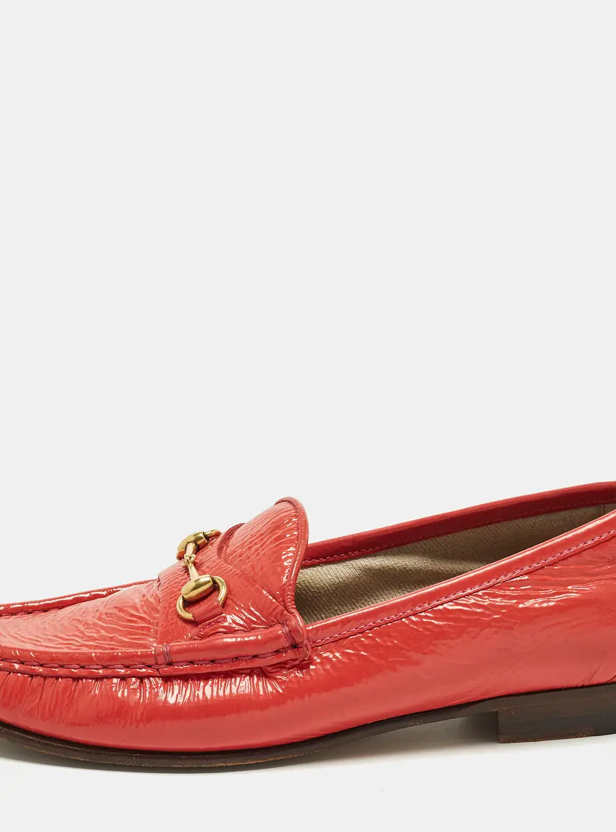 Gucci Horsebit Size 36 Pink Patent Leather Loafers