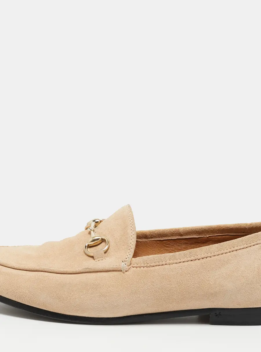 Gucci Jordaan Size 36 Beige Suede Loafers