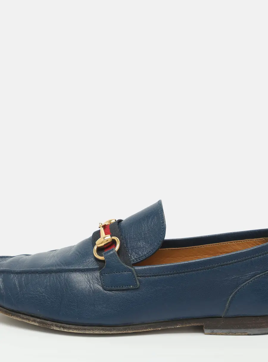Gucci Horsebit Size 39 Blue Leather Loafers