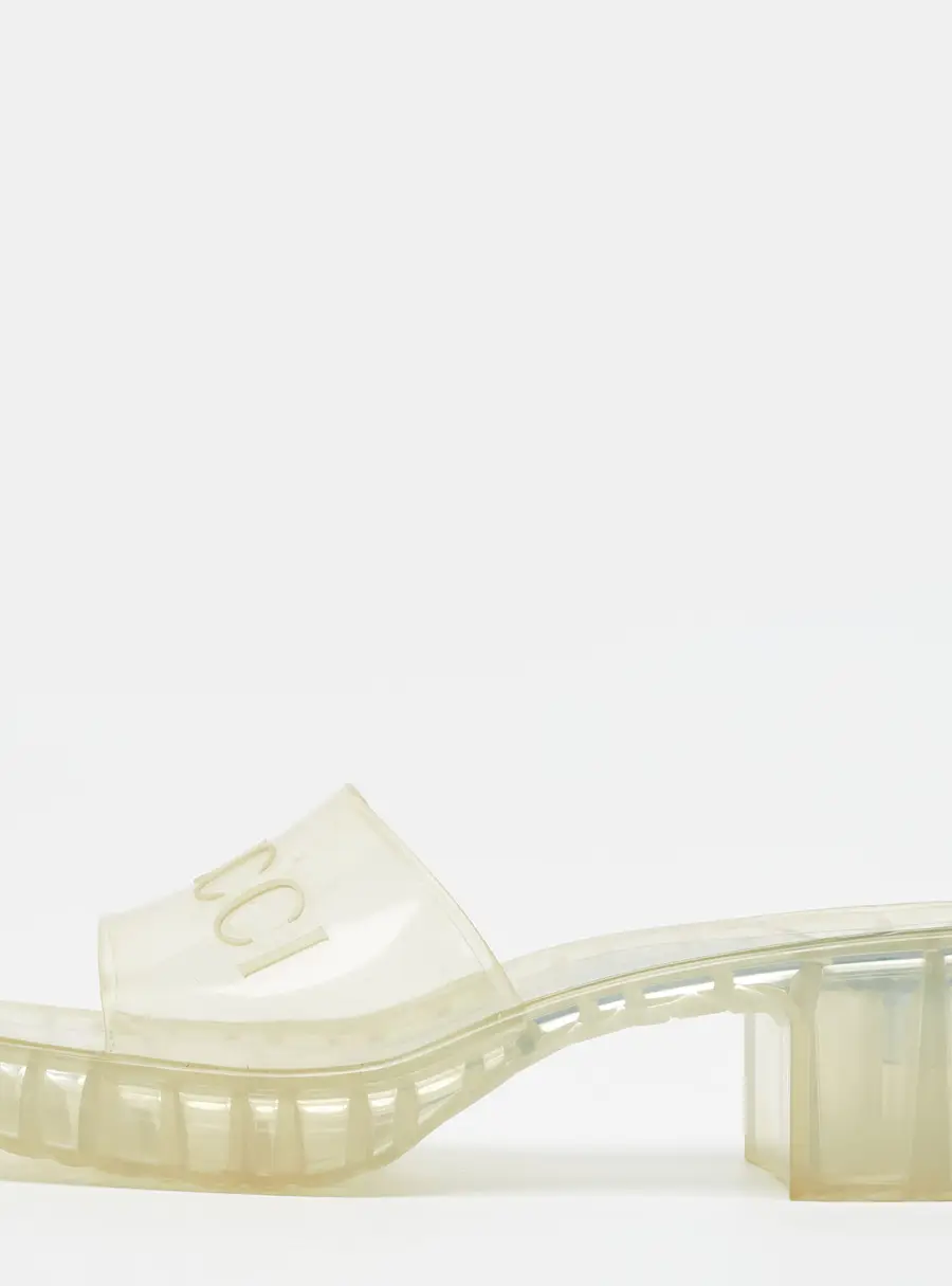 Gucci Size 38.5 Transparent PVC Slide Sandals