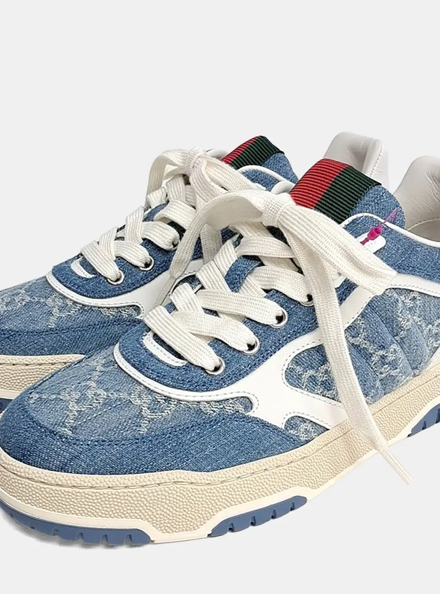 Gucci Re-Web Denim Blue Low Top Sneakers
