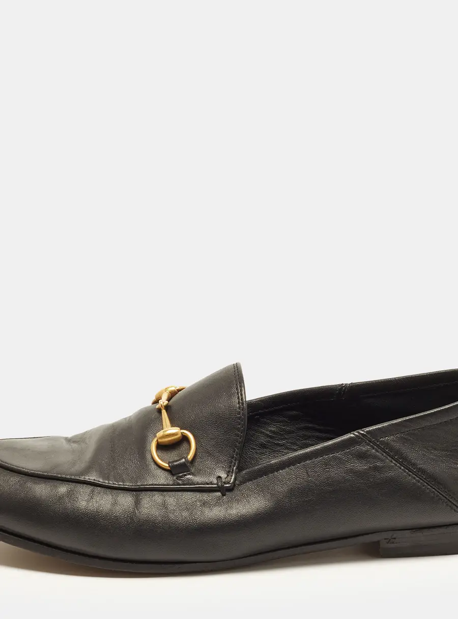 Gucci Jordaan Size 38 Black Leather Loafers