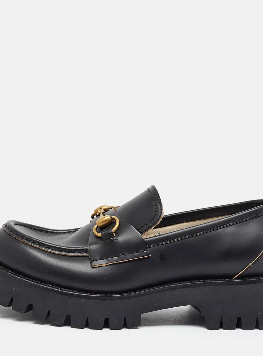 Gucci Harald Size 39 Black Leather Loafers