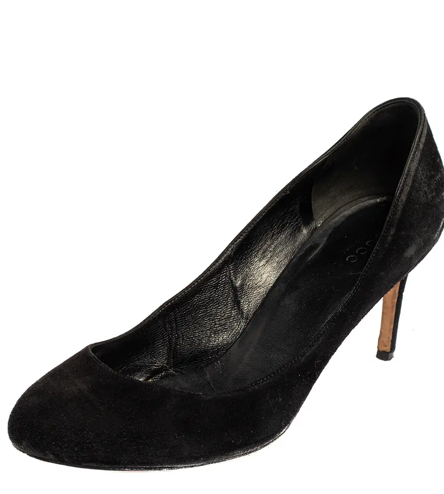 Gucci Black Suede Slip On Pumps Size 37