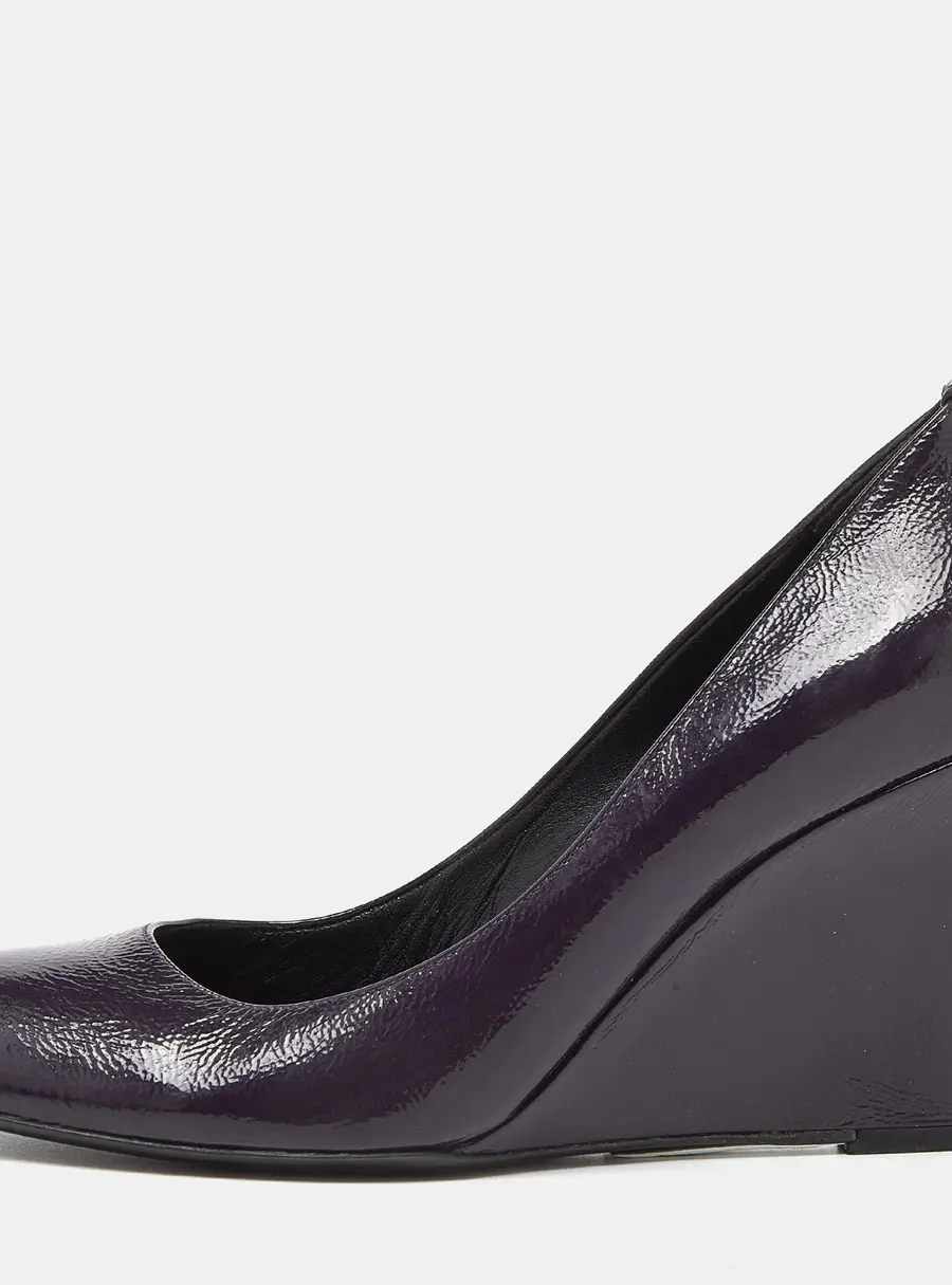 Gucci Purple Patent Leather Wedge Pumps Size 38
