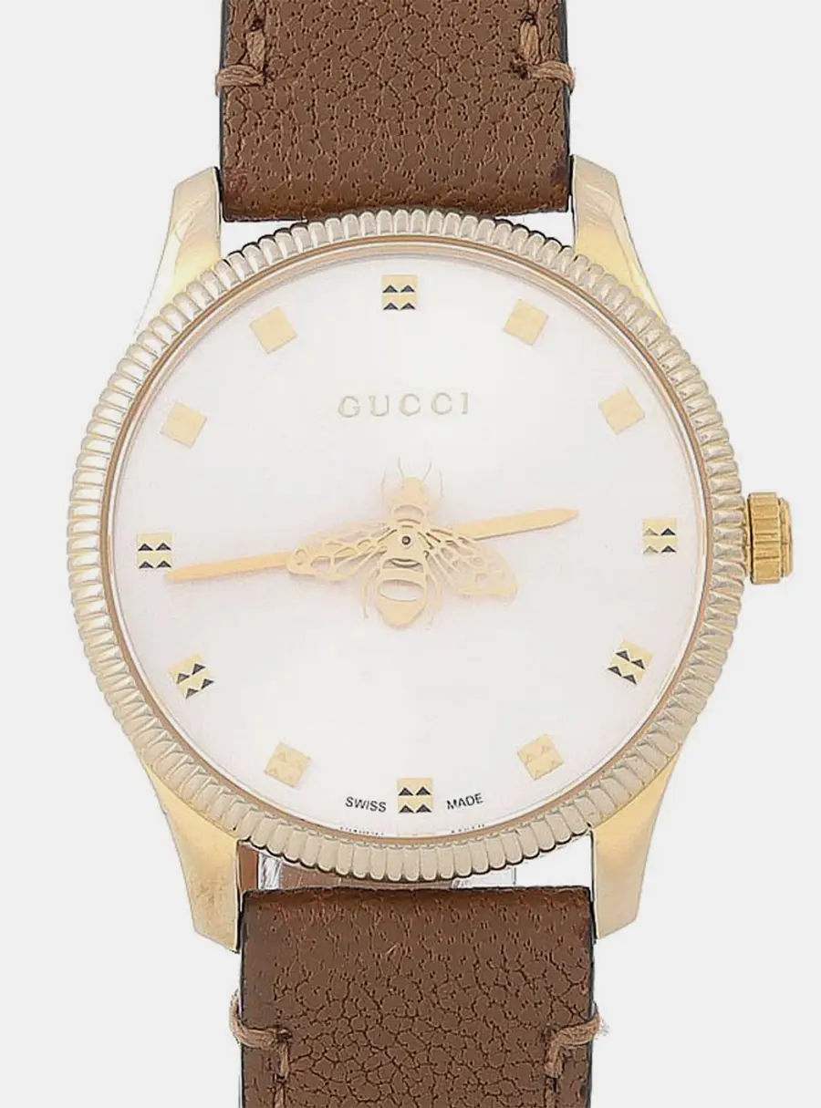 Gucci G-Timeless YA1265022 Multicolor Gold Plated Stainless Steel Quartz Women's Wristwatches 29.5mm