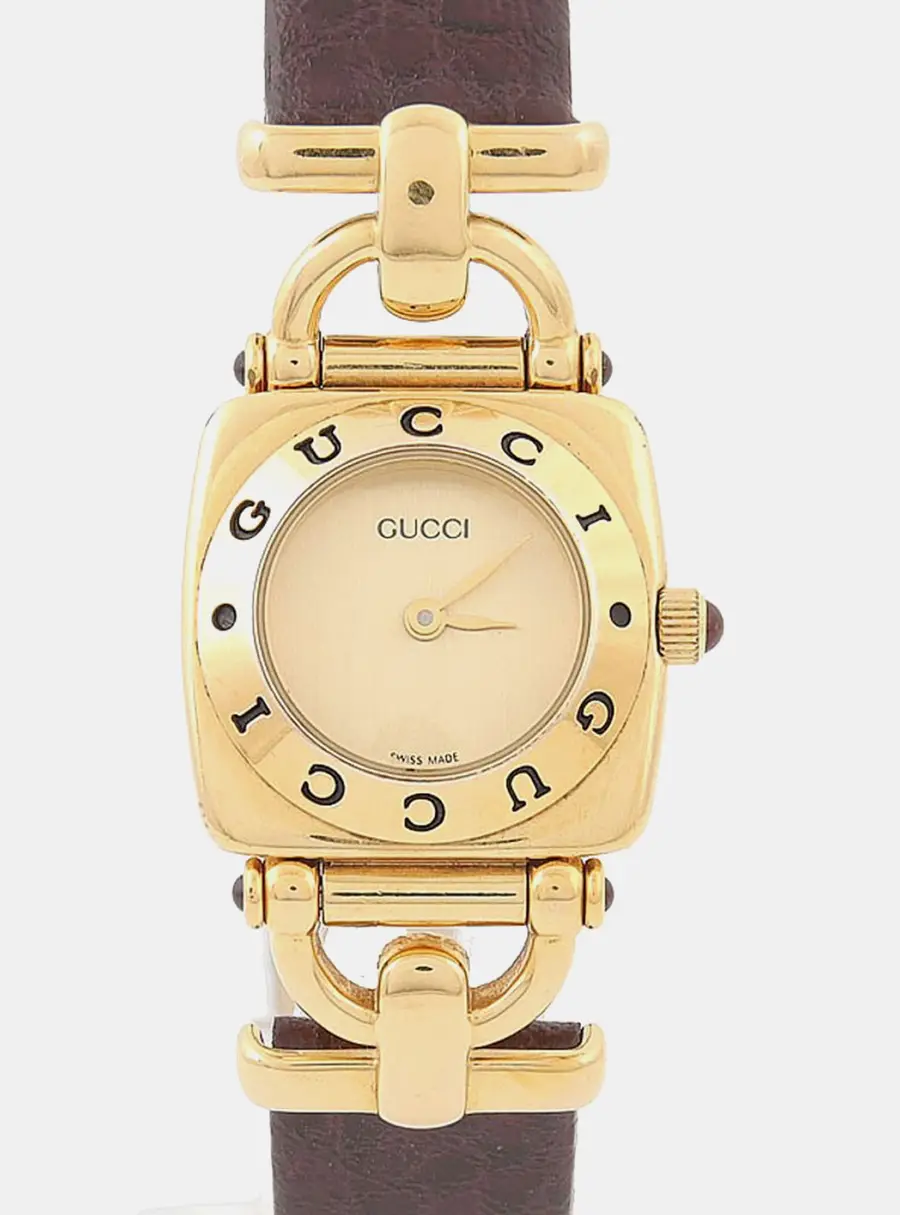 Gucci 6300L Gold 18k Yellow Gold Plated, Stainless Steel Quartz Women's Watches 21mm