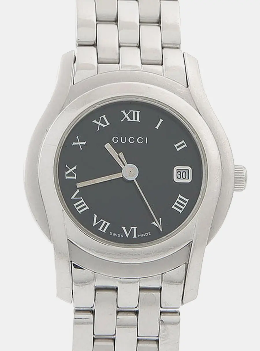 Gucci 5500L Black Stainless Steel Quartz Women's Watches 27 mm