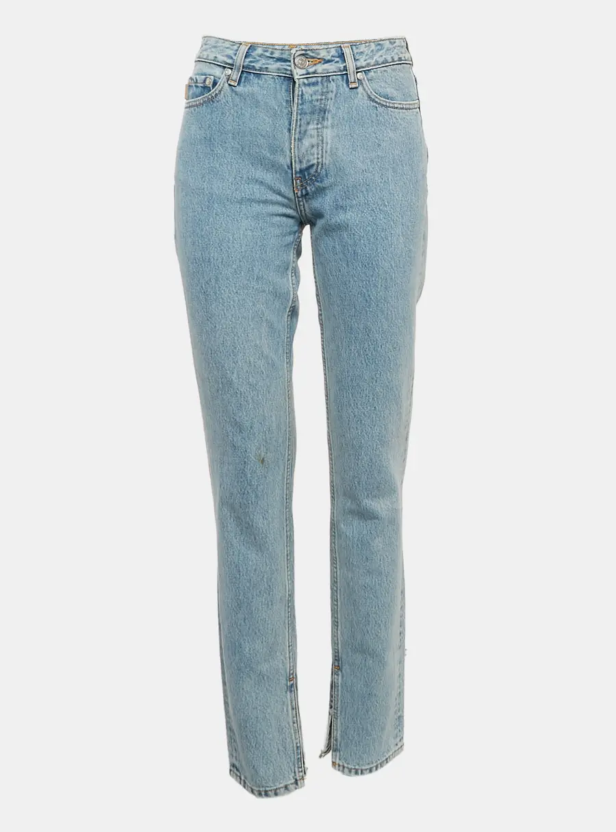 Ganni Blue Denim Straight Leg Jeans S Waist 25"