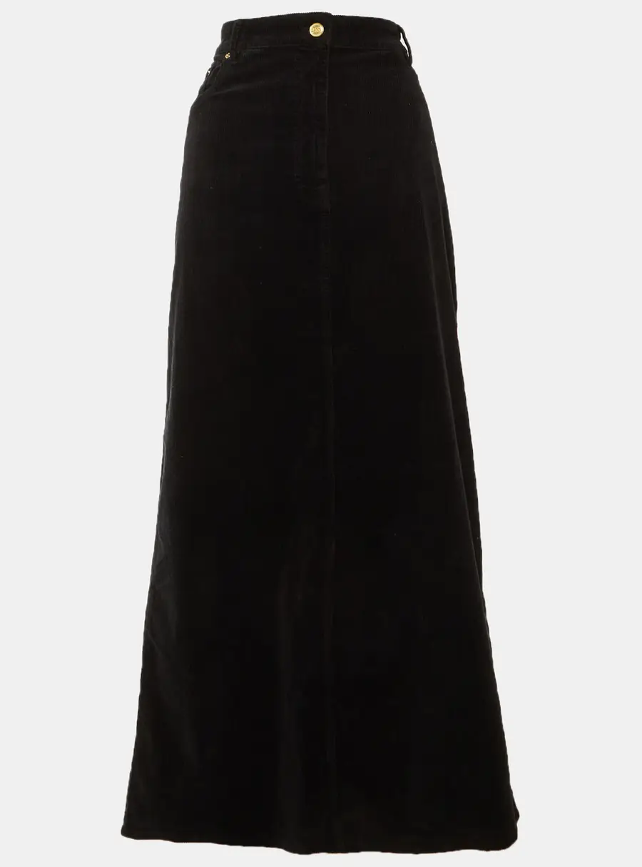 Ganni Black Corduroy Maxi Skirt XL