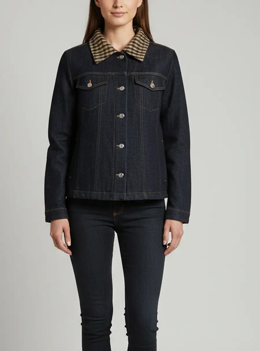Ganni Blue Denim Long Sleeve Fitted Jacket S