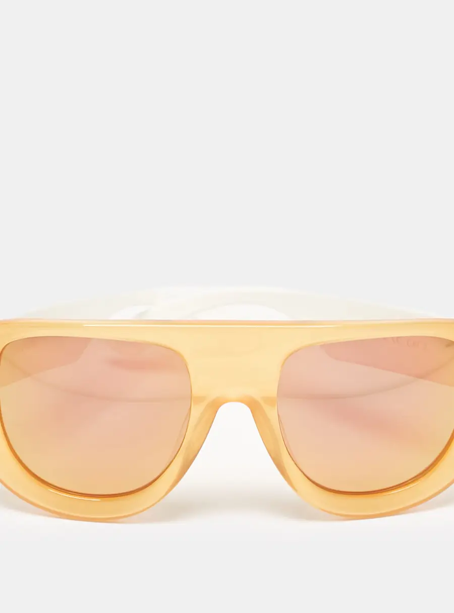 Ganni Orange/White Ines 2 Square Sunglasses