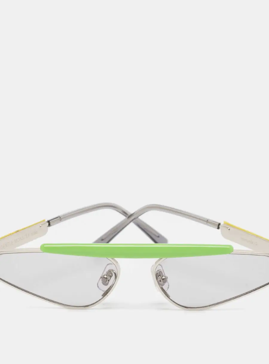 Gentle Monster Kids Green/Light Grey New Turtle Shield Sunglasses