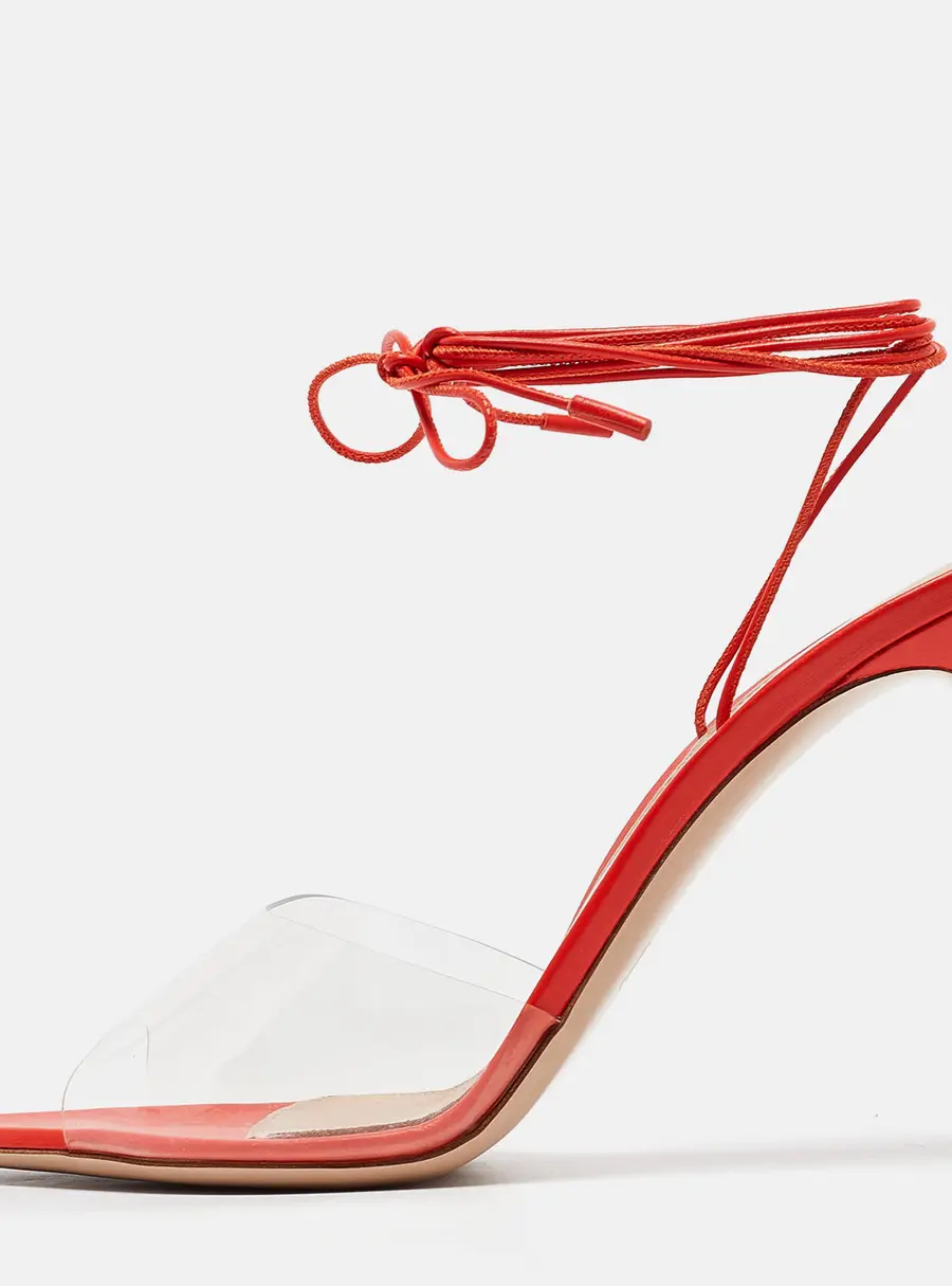 Gianvito Rossi Skye Size 41 Transparent Leather and PVC Ankle Strap Sandals
