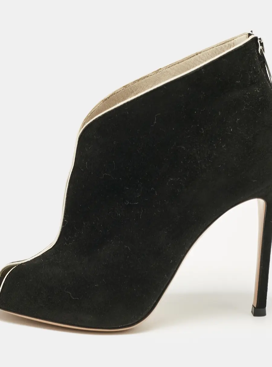Gianvito Rossi Black Suede Vamp Booties Size 37