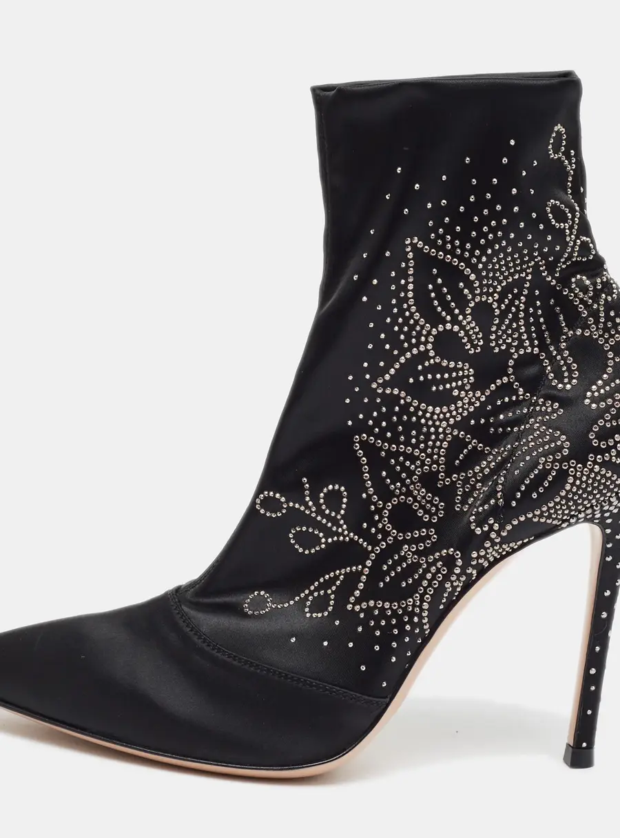 Gianvito Rossi Flore Size 36 Black Nylon Ankle Length Boots
