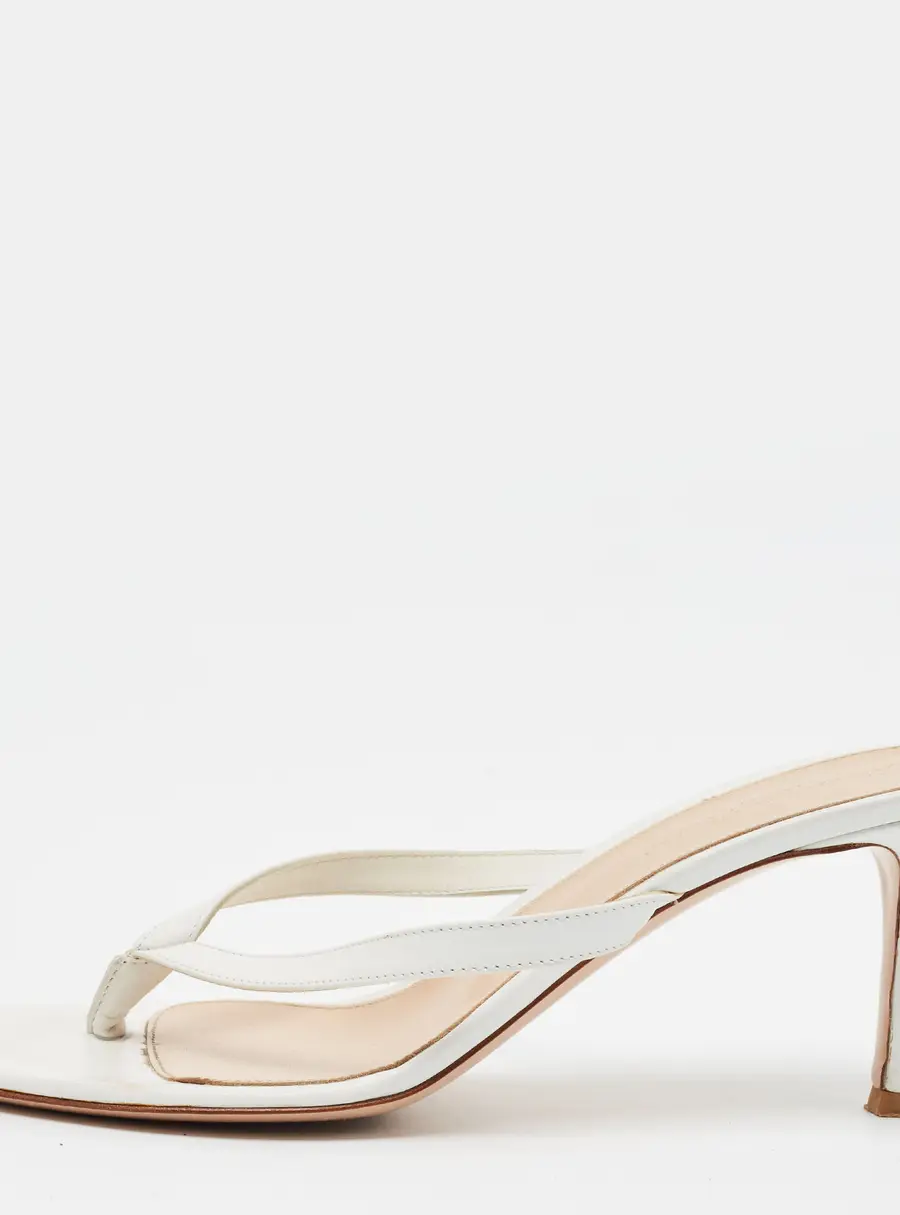 Gianvito Rossi Calypso Size 39 White Leather Slide Sandals