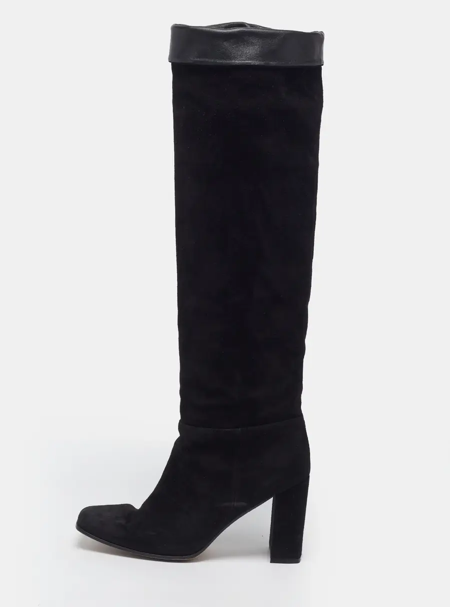 Gianvito Rossi Size 40 Black Suede Knee Length Boots