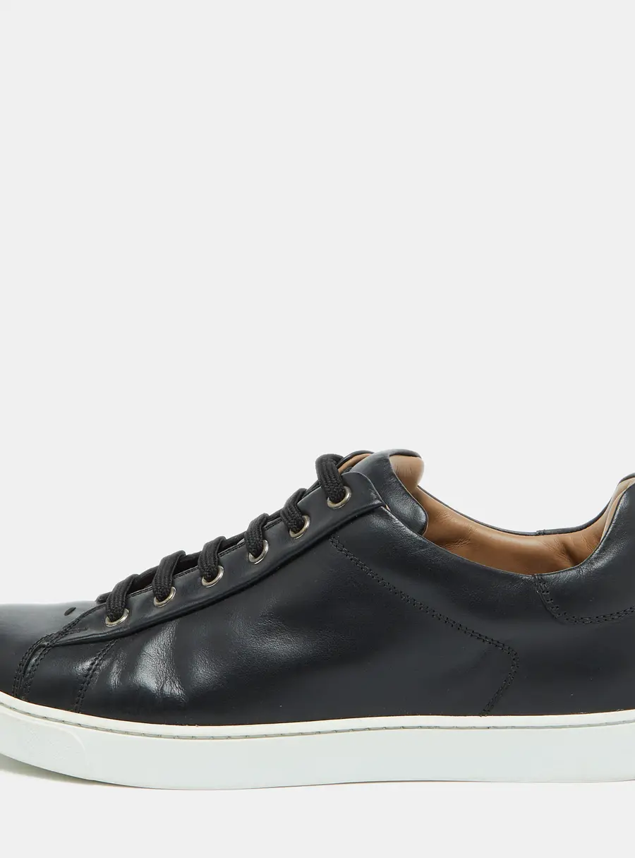 Gianvito Rossi Black Leather Low Top Sneakers Size 39