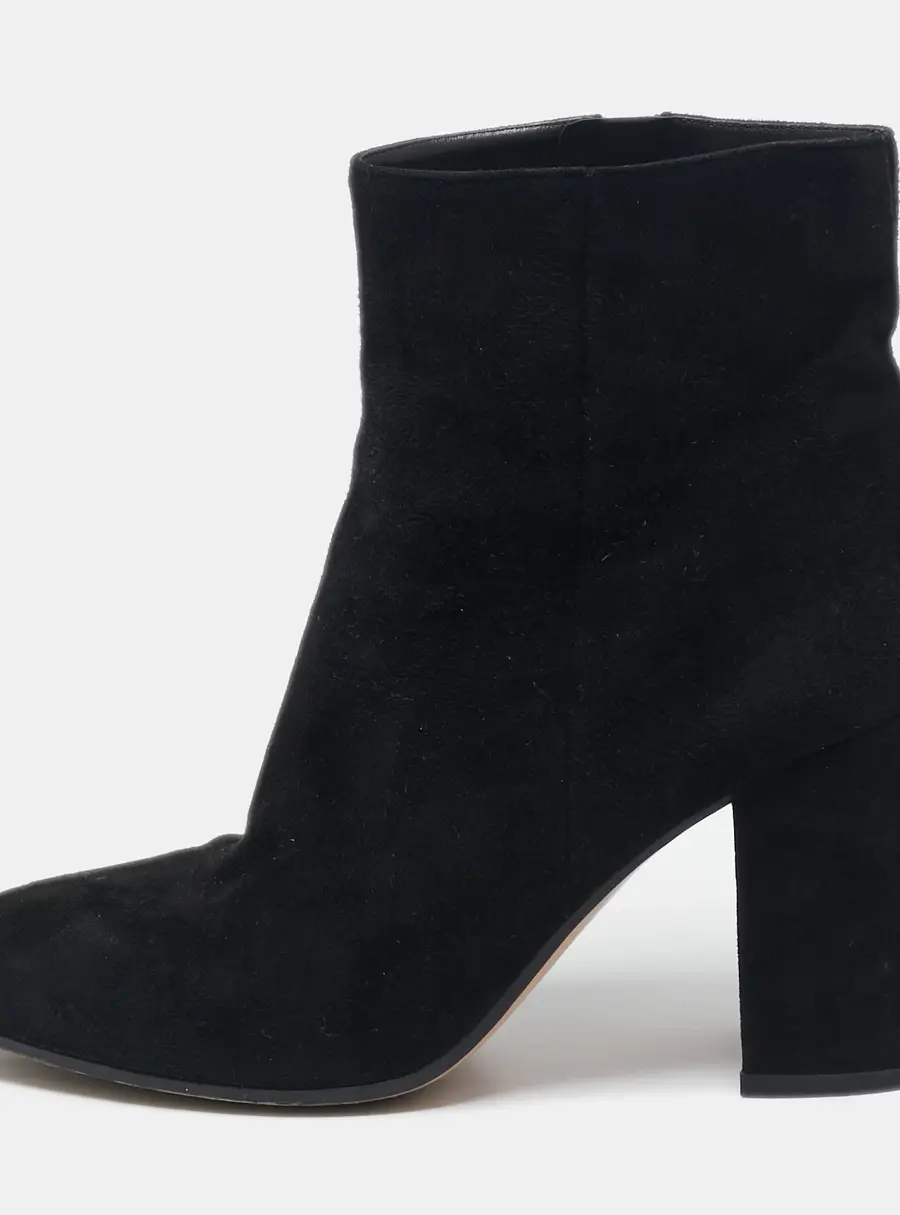 Gianvito Rossi Black Suede Ankle Length Boots Size 38.5