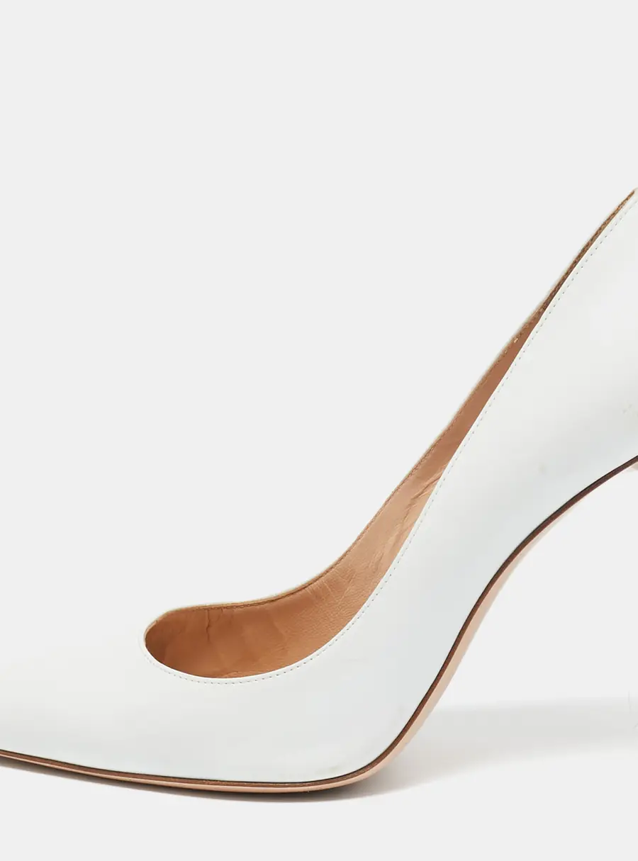 Gianvito Rossi White Leather Decollete Pumps Size 39.5