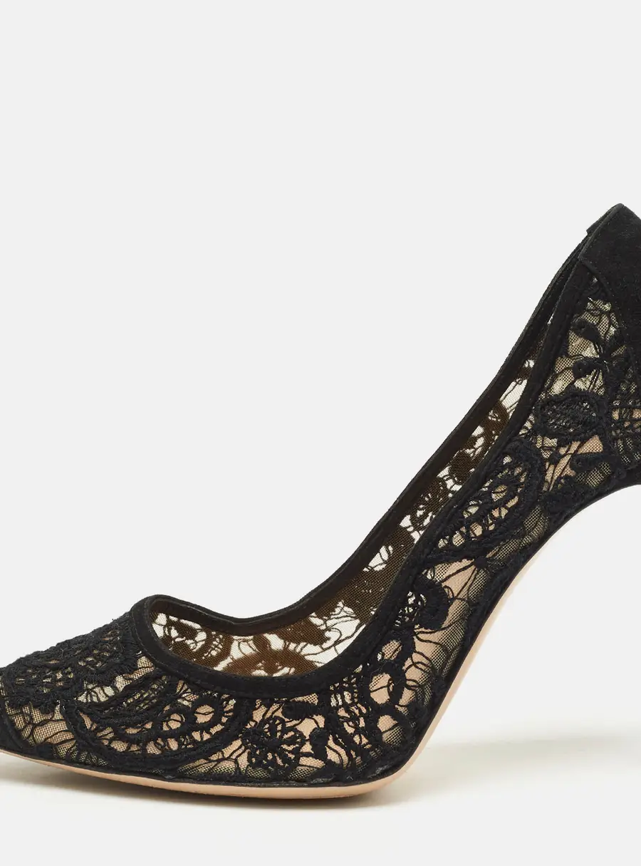 Gianvito Rossi Black Suede Pointed Toe  Pumps Size 40.5