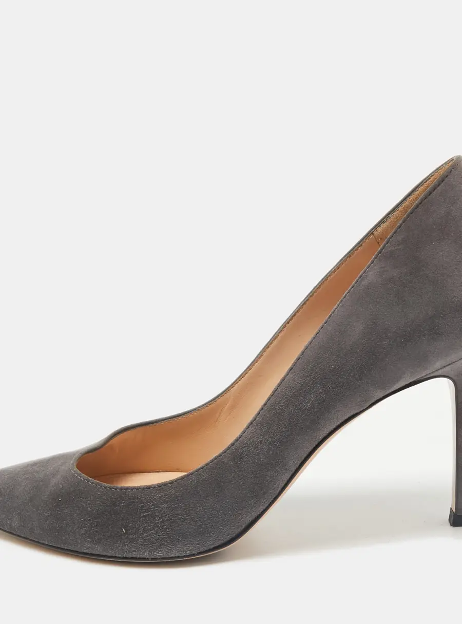 Gianvito Rossi Grey Suede Gianvito 85 Pointed Toe Pumps Size 38.5