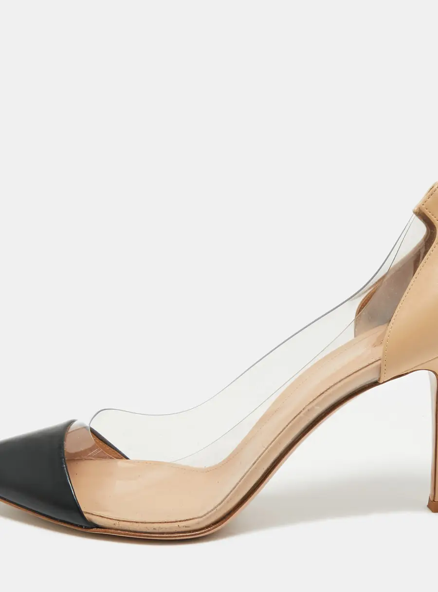 Gianvito Rossi Two Tone Patent Leather and PVC Plexi Pumps Size 41