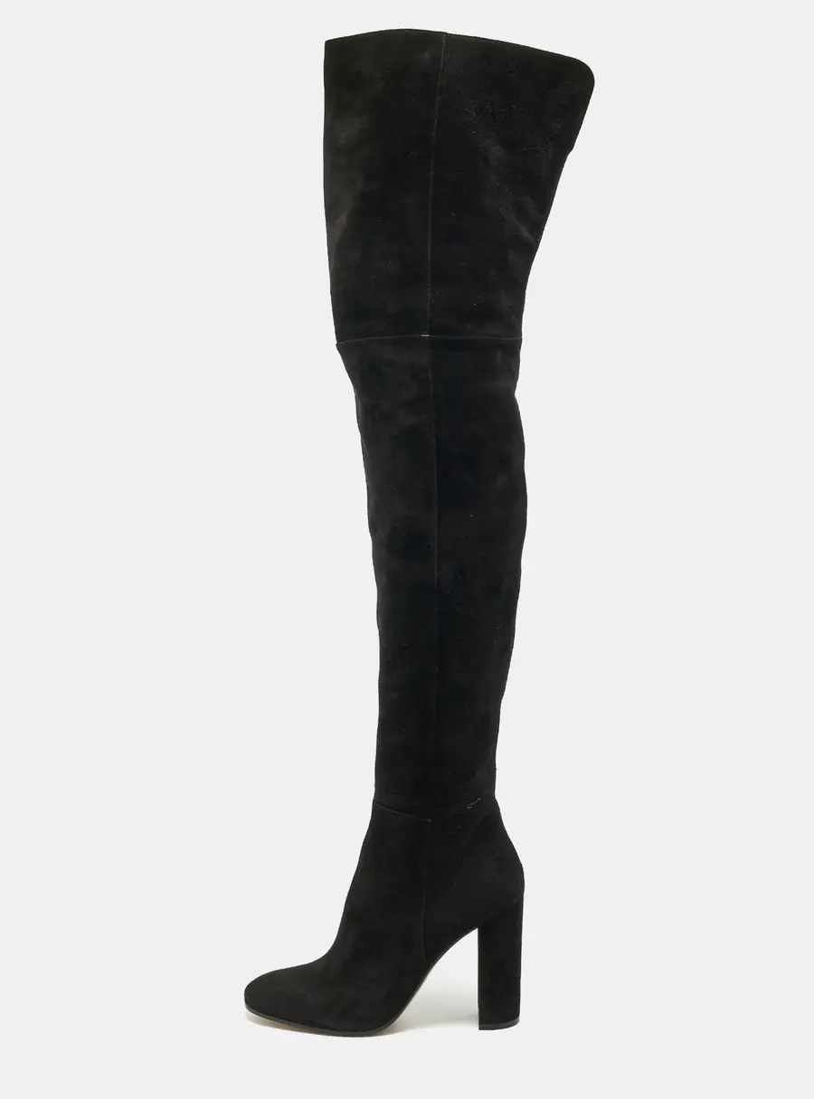 Gianvito Rossi Black Suede Knee Length Boots Size 39