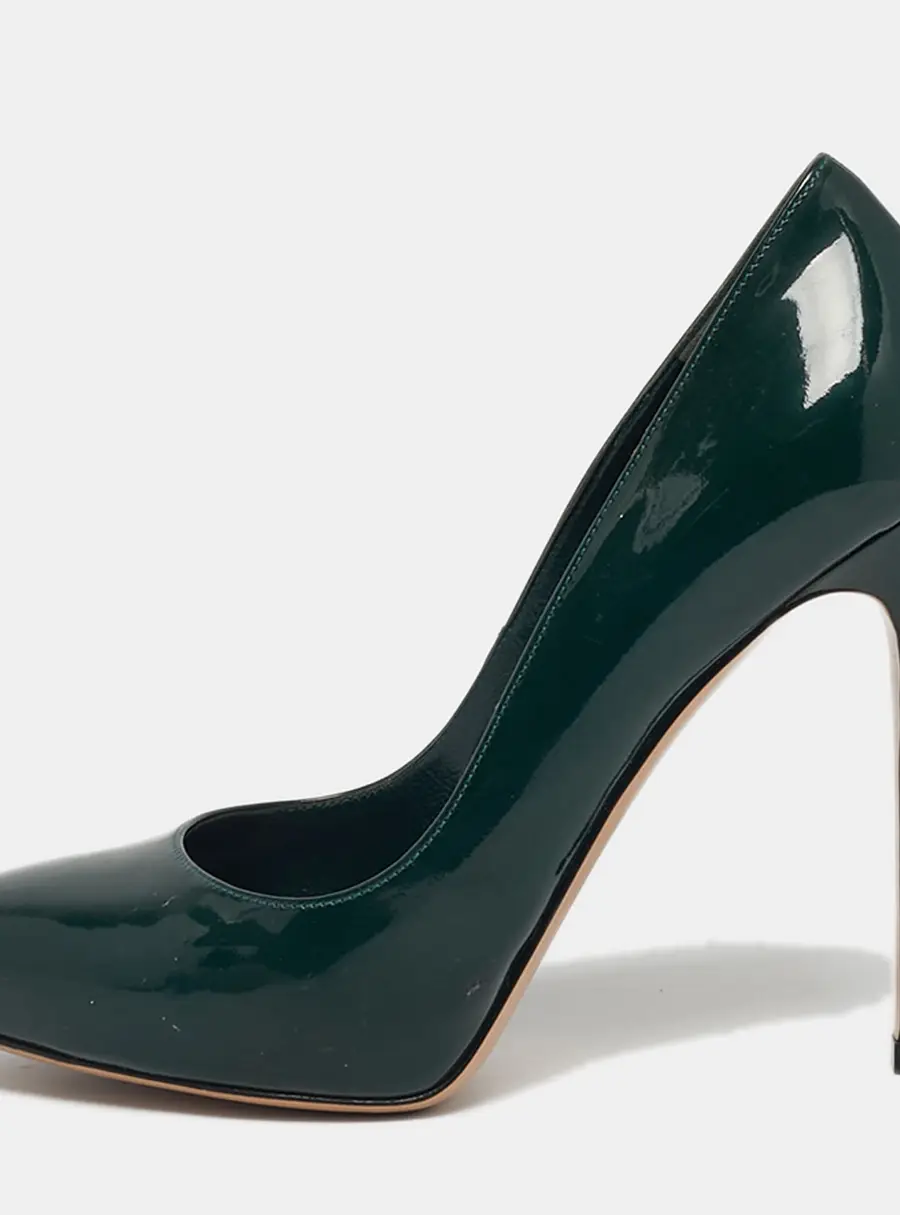 Gianvito Rossi Size 36 Dark Green Patent Leather Platform Pumps
