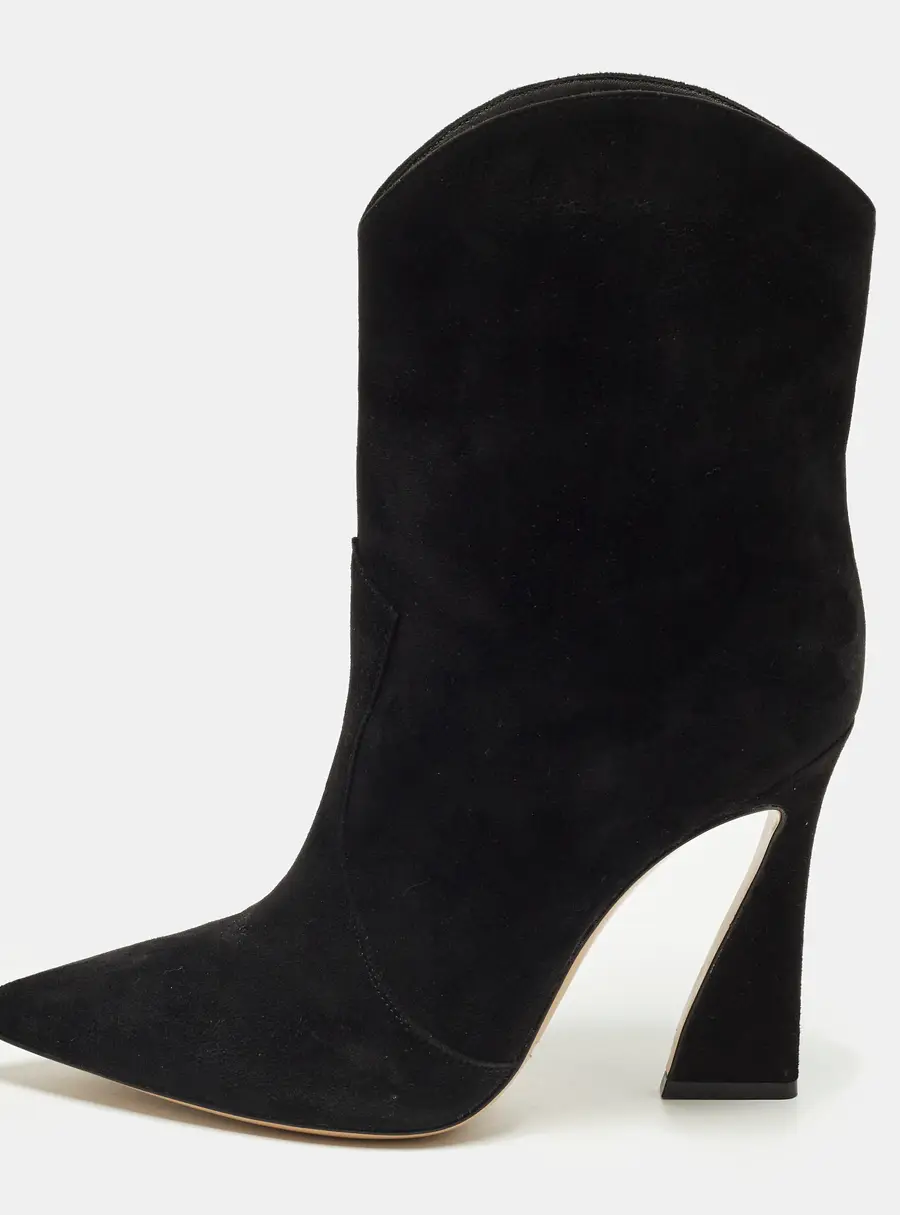 Gianvito Rossi Size 39 Black Suede Ankle Length Boots