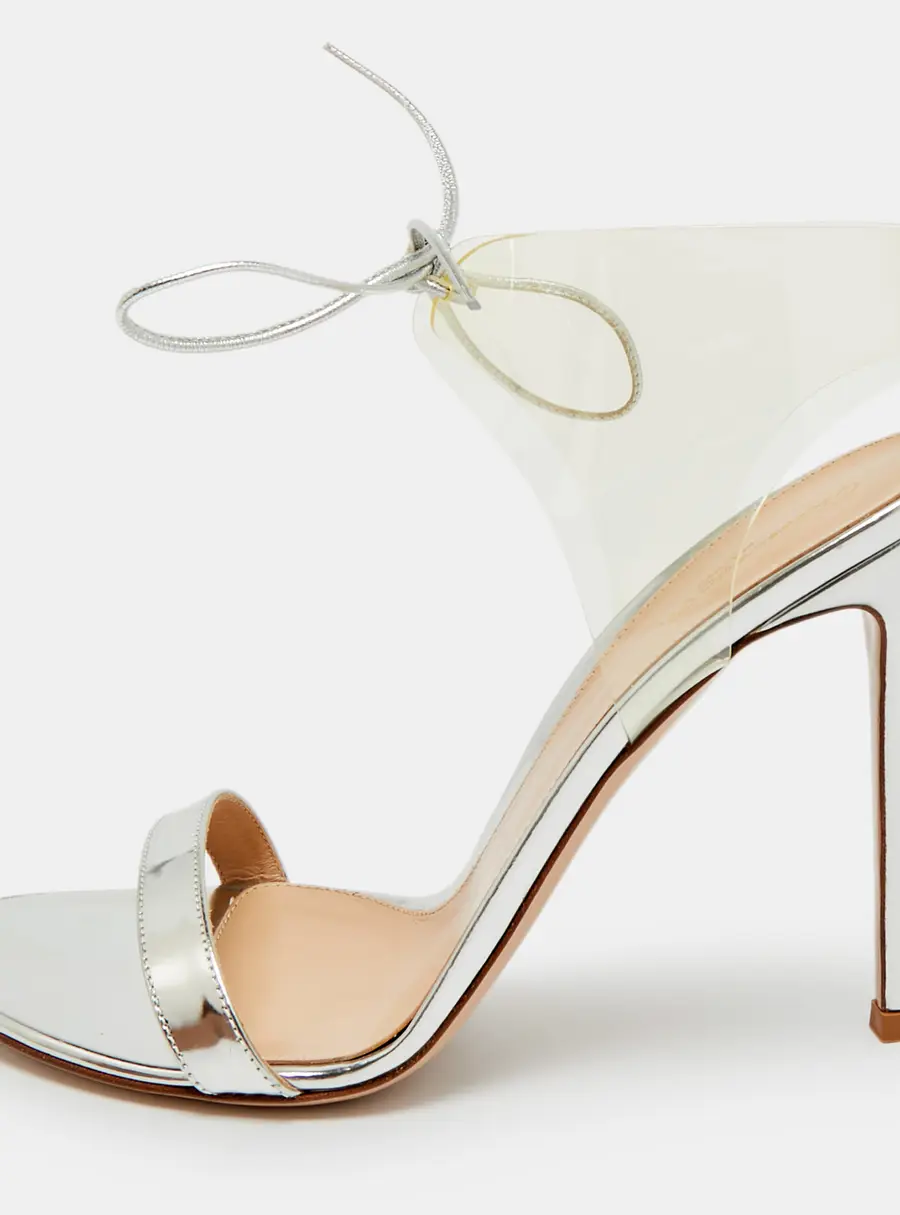 Gianvito Rossi Size 41 Transparent Leather and PVC Ankle Strap Sandals