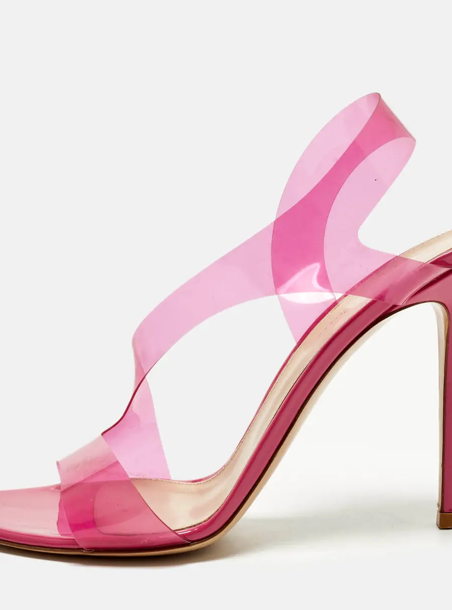 Gianvito Rossi Metropolis Size 40.5 Purple PVC Ankle Strap Sandals