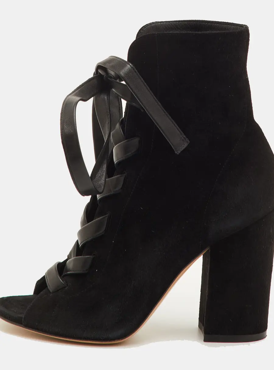 Gianvito Rossi Size 36.5 Black Suede Ankle Length Boots