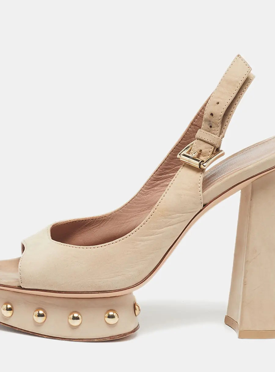 Gianvito Rossi Size 36 Beige Nubuck Leather Ankle Strap Sandals