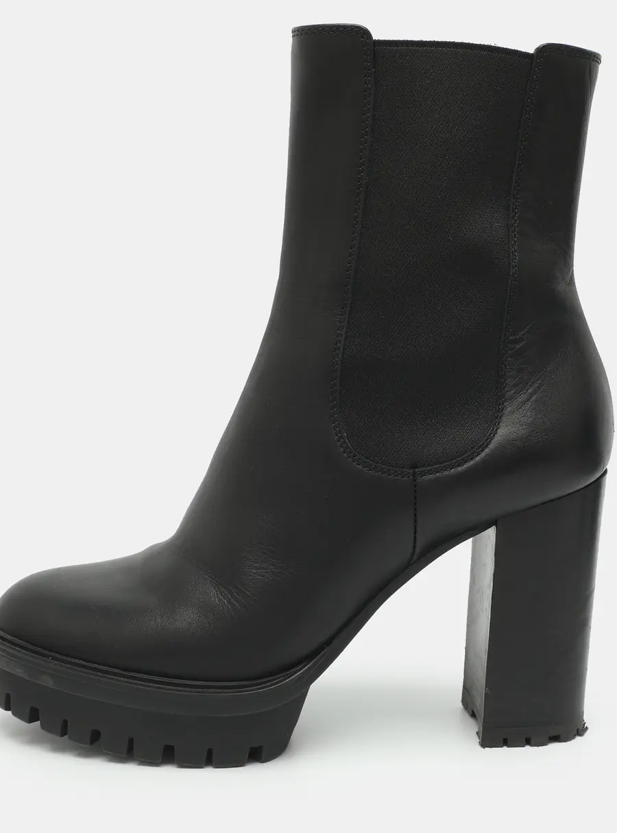 Gianvito Rossi Size 39 Black Elastane and Leather Mid Calf Boots
